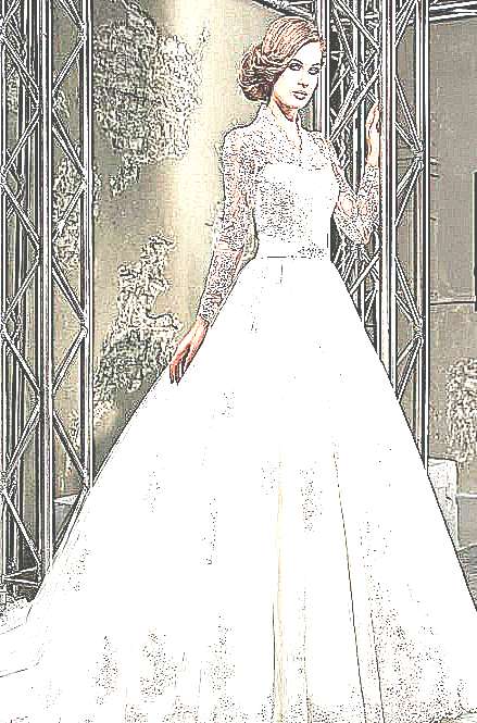 Закрытые свадебные платья (рисунок)